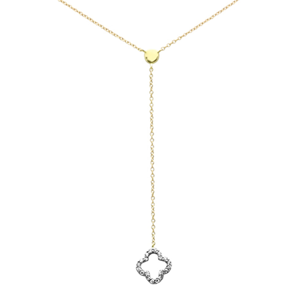 SPECIAL! .09ct G SI 14K Yellow Gold Diamond Flower Pendant Necklace 16" Long