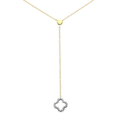 SPECIAL! .09ct G SI 14K Yellow Gold Diamond Flower Pendant Necklace 16" Long
