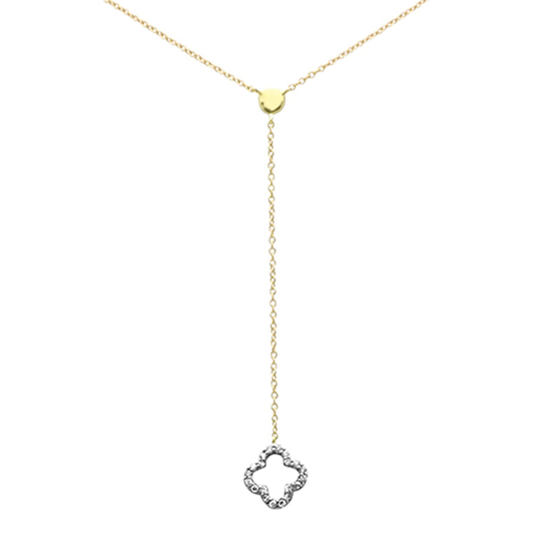 SPECIAL! .09ct G SI 14K Yellow Gold Diamond Flower Pendant Necklace 16" Long