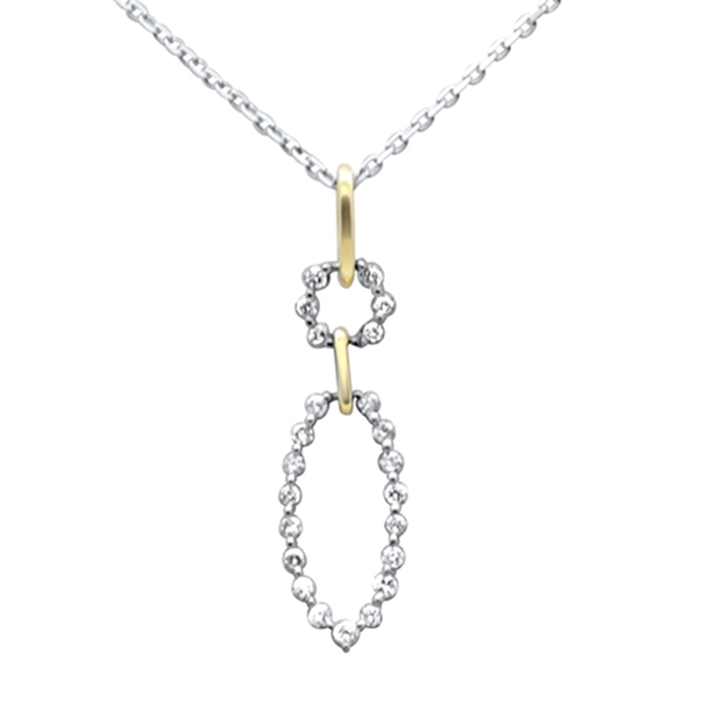.23ct G SI 14K Yellow Gold Diamond Dangling Pendant Necklace 18" Long