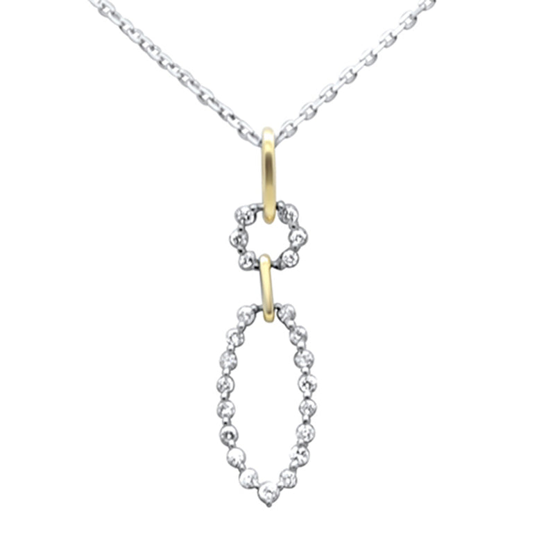 .23ct G SI 14K Yellow Gold Diamond Dangling Pendant Necklace 18" Long