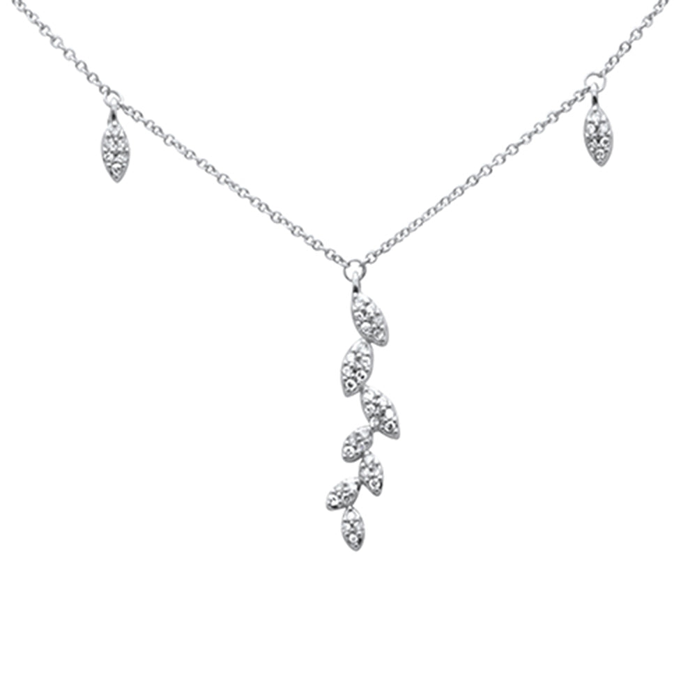 SPECIAL! .20ct G SI 14K White Gold Diamond Olive Friendship Pendant Necklace 16" +2" EXT