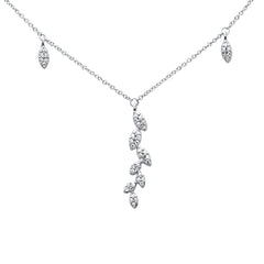 SPECIAL! .20ct G SI 14K White Gold Diamond Olive Friendship Pendant Necklace 16" +2" EXT