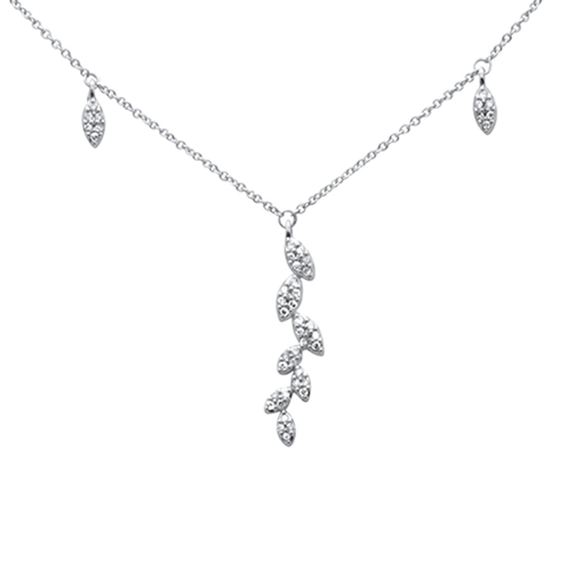 SPECIAL! .20ct G SI 14K White Gold Diamond Olive Friendship Pendant Necklace 16" +2" EXT