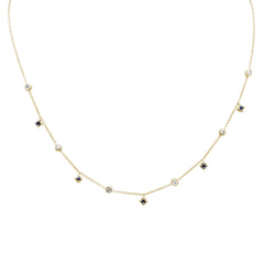 SPECIAL! .35ct G SI 14K Yellow Gold Diamond & Blue Sapphire Gemstone Pendant Necklace 16" + 2" Ext