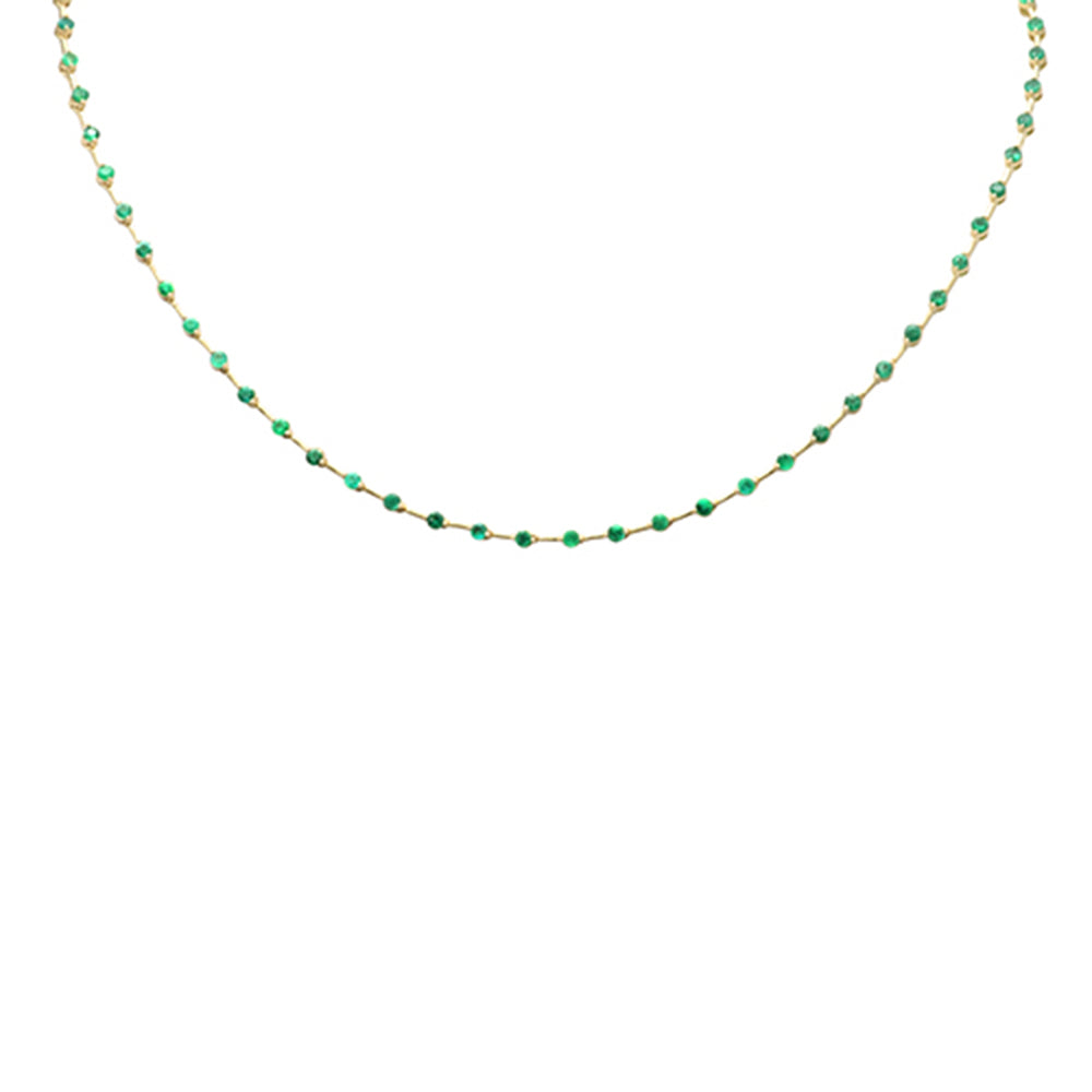 SPECIAL! 2.77ct G SI 14K Yellow Gold Emerald Gemstones Pendant Necklace 16" Long