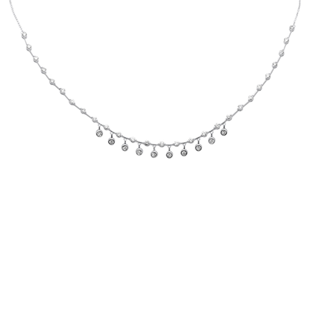 SPECIAL! 2.22ct G SI 14K White Gold Diamond Dangling Bar Pendant Necklace 16" +2" EXT