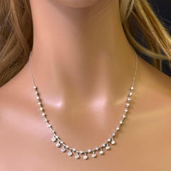 SPECIAL! 2.22ct G SI 14K White Gold Diamond Dangling Bar Pendant Necklace 16" +2" EXT