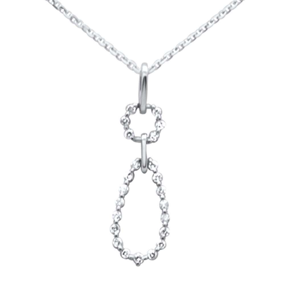 .21ct G SI 14K White Gold Diamond Dangling Pendant Necklace 18" Long