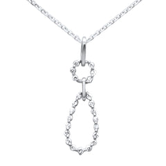 .21ct G SI 14K White Gold Diamond Dangling Pendant Necklace 18" Long