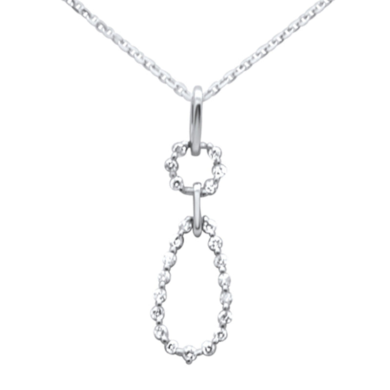 .21ct G SI 14K White Gold Diamond Dangling Pendant Necklace 18" Long
