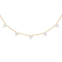 SPECIAL!1.00ct G SI 14K Yellow Gold Diamond Round & Baguette Leaf Pendant Necklace 16" +2" EXT