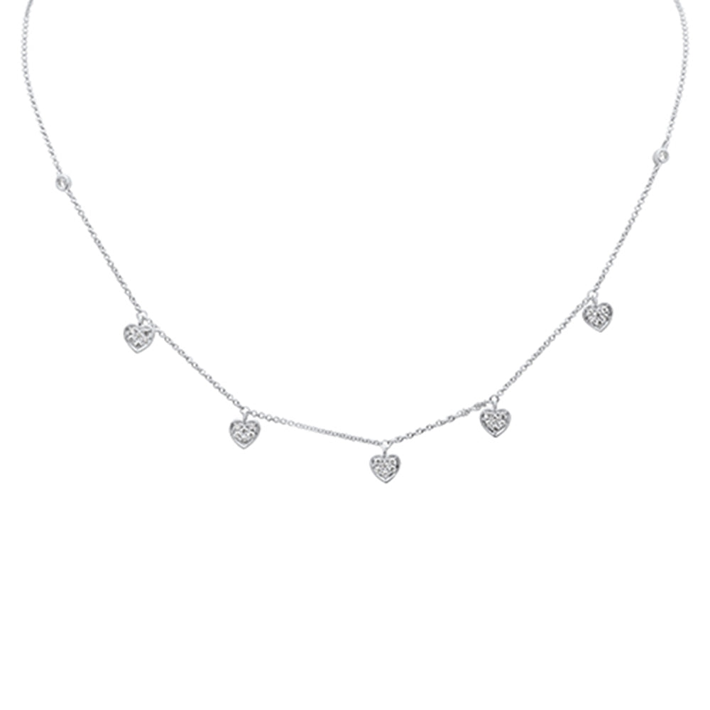 SPECIAL! .35ct G SI 14K White Gold Diamond Heart Pendant Necklace 14" +2" EXT