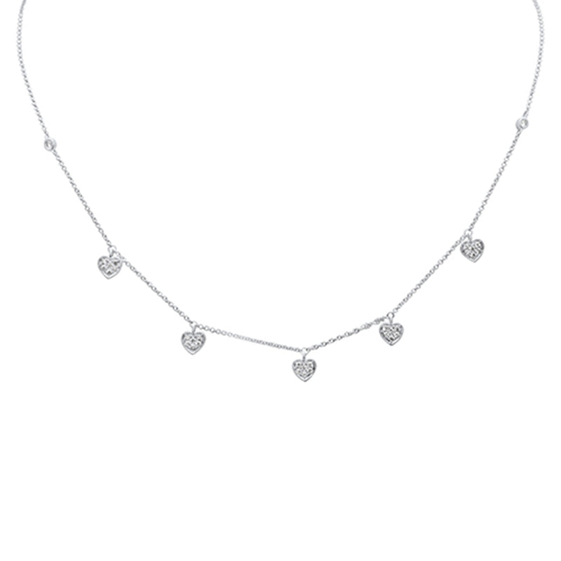 SPECIAL! .35ct G SI 14K White Gold Diamond Heart Pendant Necklace 14" +2" EXT