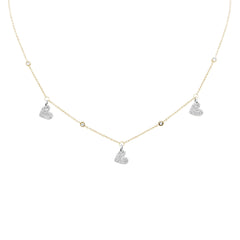 SPECIAL! .34ct G SI 14K Yellow Gold Diamond Dangling Heart Pendant Necklace 14" +2" EXT