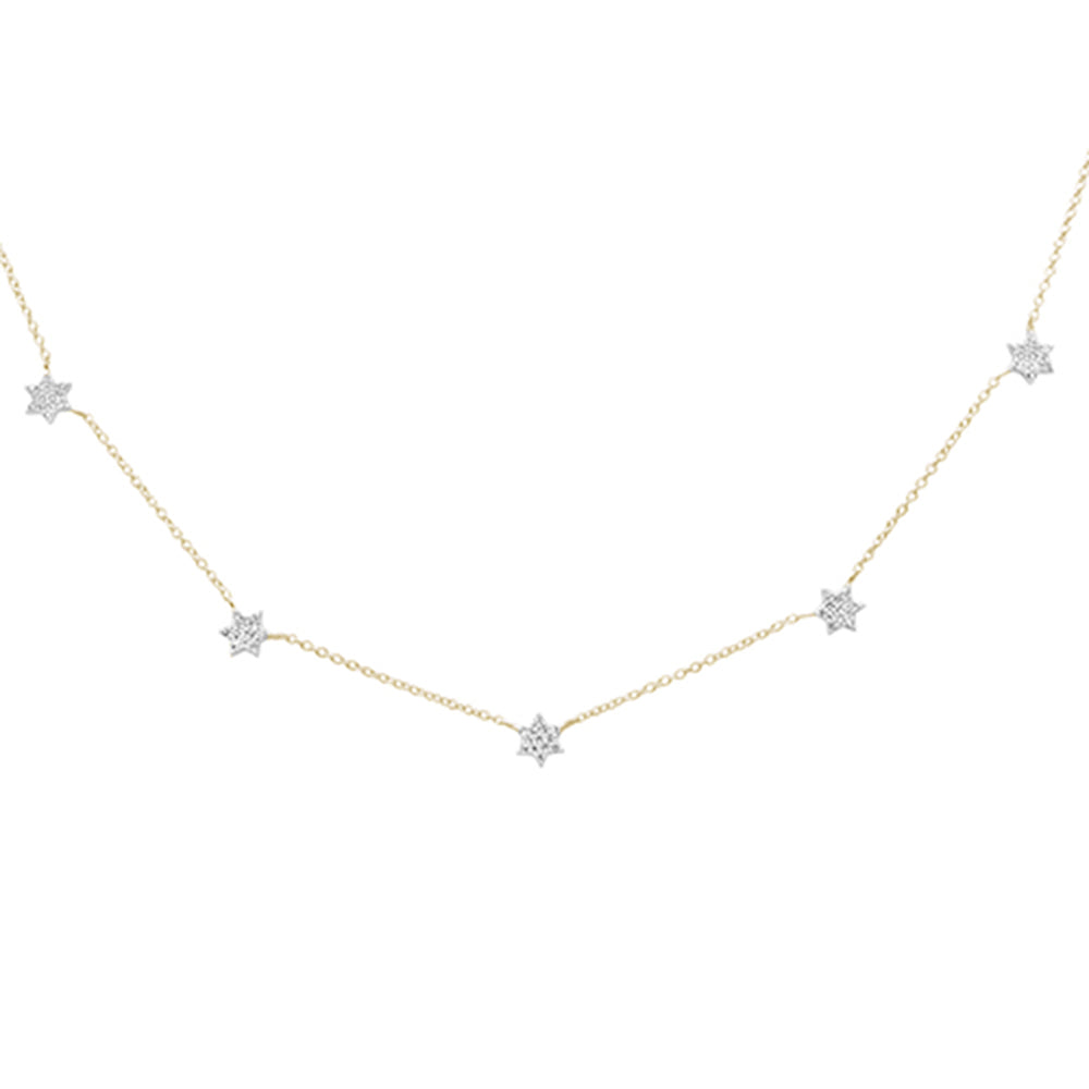 SPECIAL! .28ct G SI 14K Yellow Gold Diamond Star Pendant Necklace 16" +2" EXT