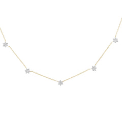 SPECIAL! .28ct G SI 14K Yellow Gold Diamond Star Pendant Necklace 16" +2" EXT