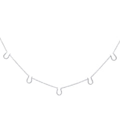 SPECIAL! .11ct G SI 14K White Gold Diamond Horseshoe Pendant Necklace 16" +2" EXT