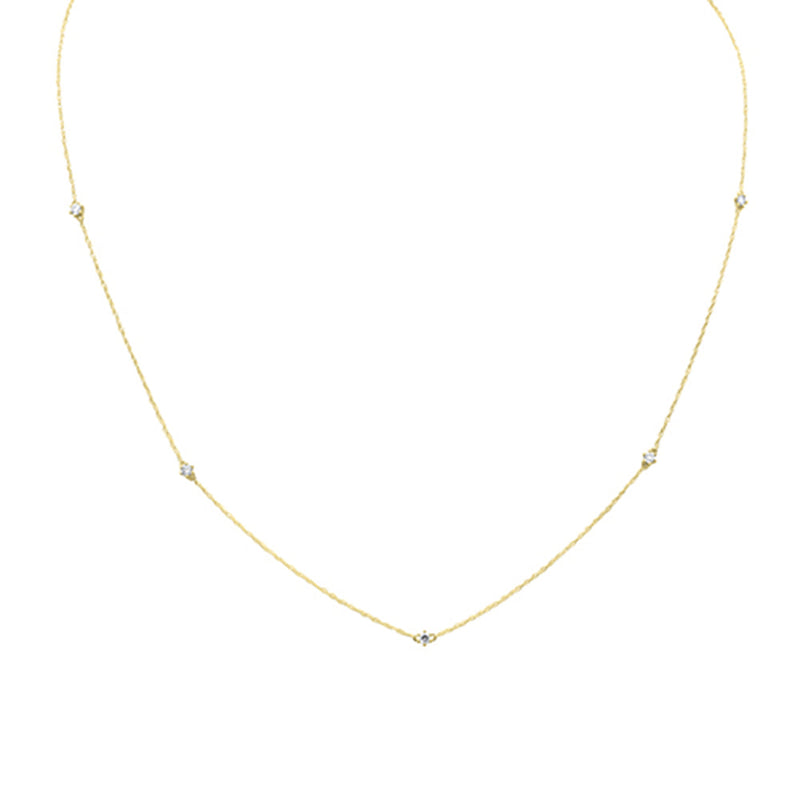 .18ct G SI 14K Yellow Gold Diamond Pendant Necklace 18" Long