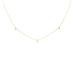 .11ct G SI 14K Yellow Gold Diamond Dangling Pendant Necklace 18" Long