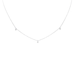 .11ct G SI 14K White Gold Diamond Dangling Pendant Necklace 18" Long