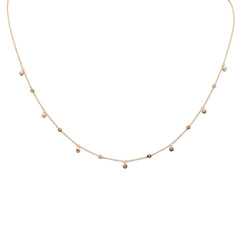 SPECIAL! .15ct G SI 14K Yellow Gold Pink Sapphire Gemstone Pendant Necklace 18" Long