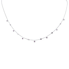 SPECIAL! .16ct G SI 14K White Gold Pink Sapphire Gemstone Pendant Necklace 18" Long