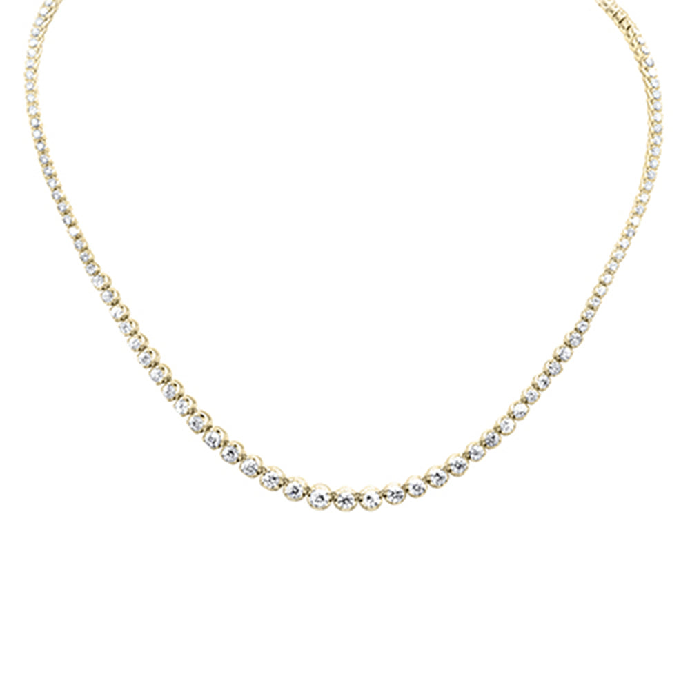 SPECIAL! 4.98ct G SI 14K Yellow Gold Diamond Tennis Graduated Necklace 16" Long