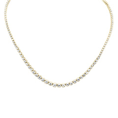 SPECIAL! 4.98ct G SI 14K Yellow Gold Diamond Tennis Graduated Necklace 16" Long