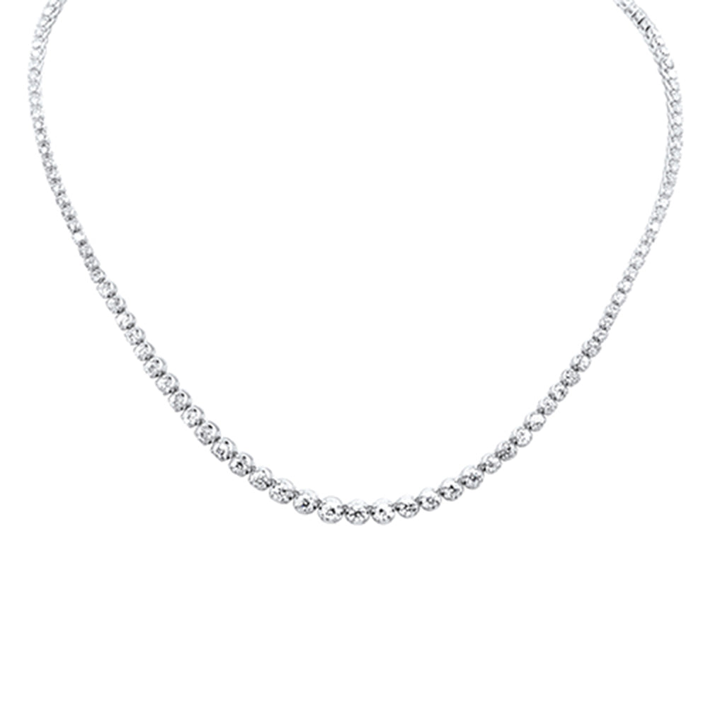 SPECIAL! 5.12ct G SI 14K White Gold Diamond Graduated Tennis Necklace 16" Long