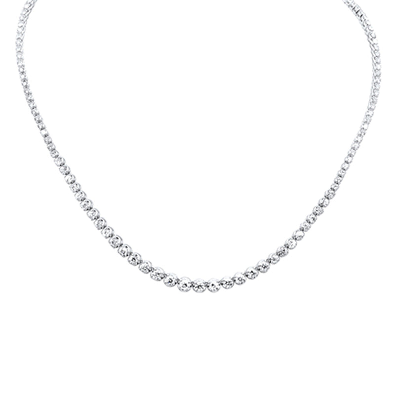 SPECIAL! 5.12ct G SI 14K White Gold Diamond Graduated Tennis Necklace 16" Long