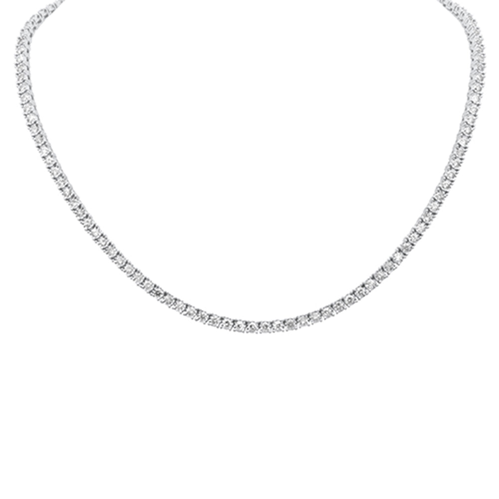 SPECIAL! 6.01ct G SI 14K White Gold Diamond Miracle Illusion Tennis Necklace 14" + 2" EXT