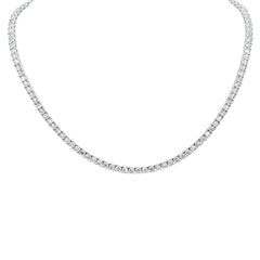 SPECIAL! 3.41ct G SI 14K White Gold Diamond Miracle Illusion Tennis Necklace 14"+3" EXT