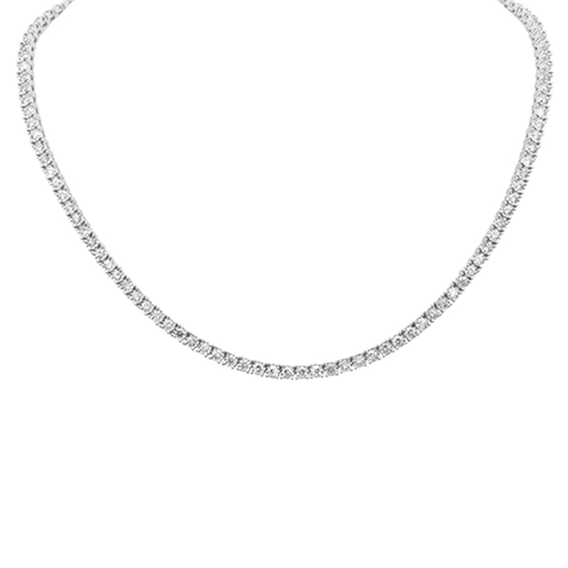 SPECIAL! 3.41ct G SI 14K White Gold Diamond Miracle Illusion Tennis Necklace 14"+3" EXT