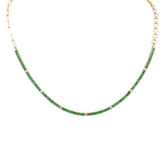 SPECIAL!  2.51ct G SI 14K Yellow Gold Diamond & Emerald Gemstone Pendant Necklace 14" + 2" EXT