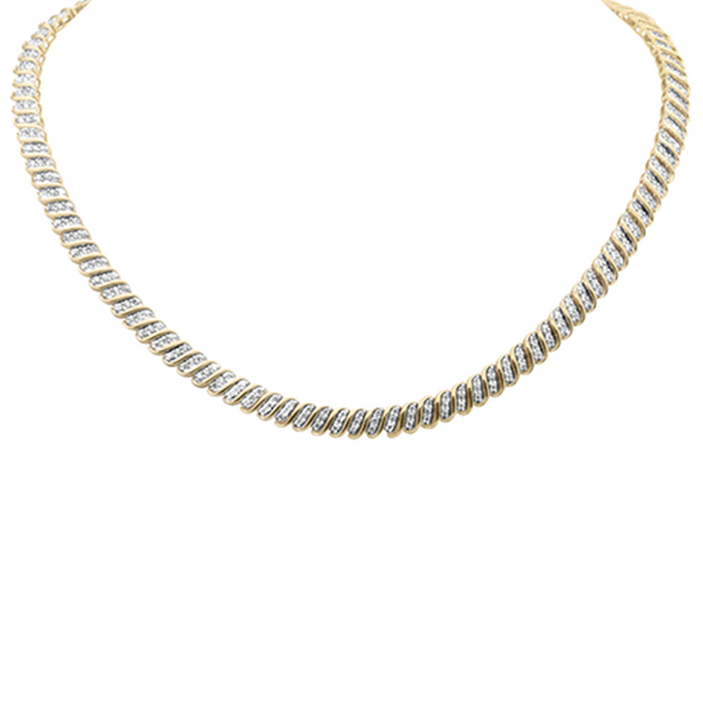 DIAMOND  CLOSEOUT!  3.46ct G SI 14K Yellow Gold Round Diamond Necklace 14" + 2" EXT