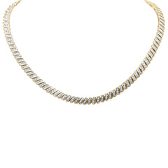 DIAMOND  CLOSEOUT!  3.46ct G SI 14K Yellow Gold Round Diamond Necklace 14" + 2" EXT