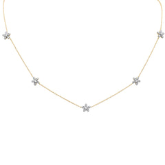 SPECIAL!  .43ct G SI 14K Yellow Gold Diamond Flower Pendant Necklace 16" + 2" EXT
