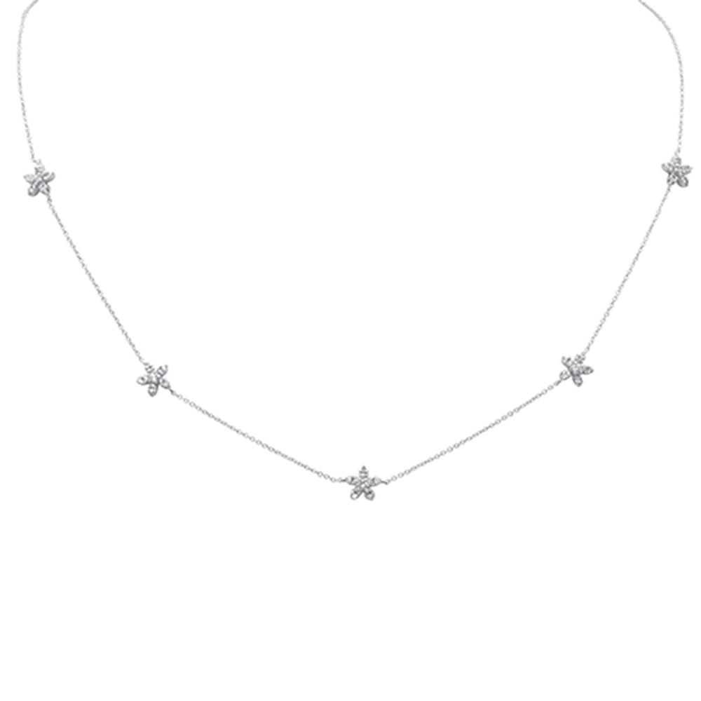 DIAMOND CLOSEOUT!  .46ct G SI 14K White Gold Diamond Flower Pendant Necklace 16" + 4" Ext.