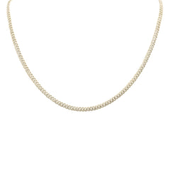 SPECIAL! 1.30ct G SI 14K Yellow Gold 3MM Diamond Cuban Necklace 12" + 4" EXT