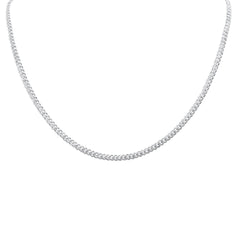 SPECIAL! 1.18ct G SI 14K White Gold 3MM Diamond Cuban Necklace 12" + 4" EXT
