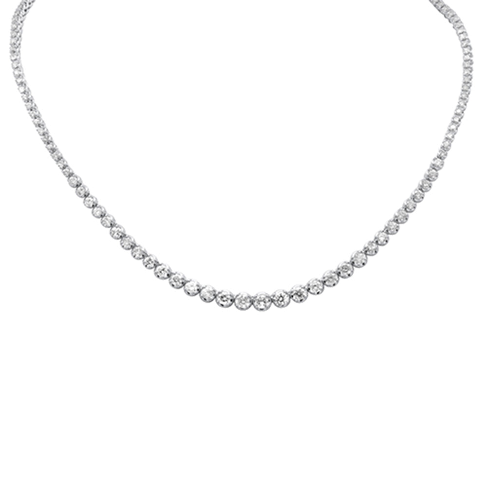 SPECIAL! 4.17ct G SI 14K White Gold Graduated Round Diamond Tennis Necklace 12" + 2" Ext.