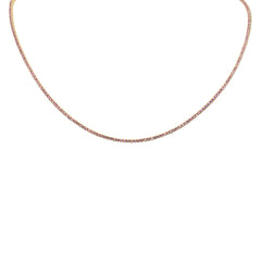 SPECIAL! 3.96ct G SI 14K Yellow Gold Pink Sapphire Gemstone Tennis Necklace 14" + 2" Ext.