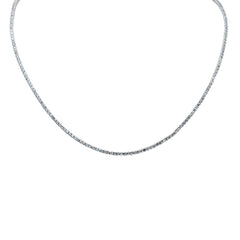 SPECIAL! 3.17ct G SI 14K White Gold  Aquamarine Gemstone Tennis Necklace 14" + 2" Ext.