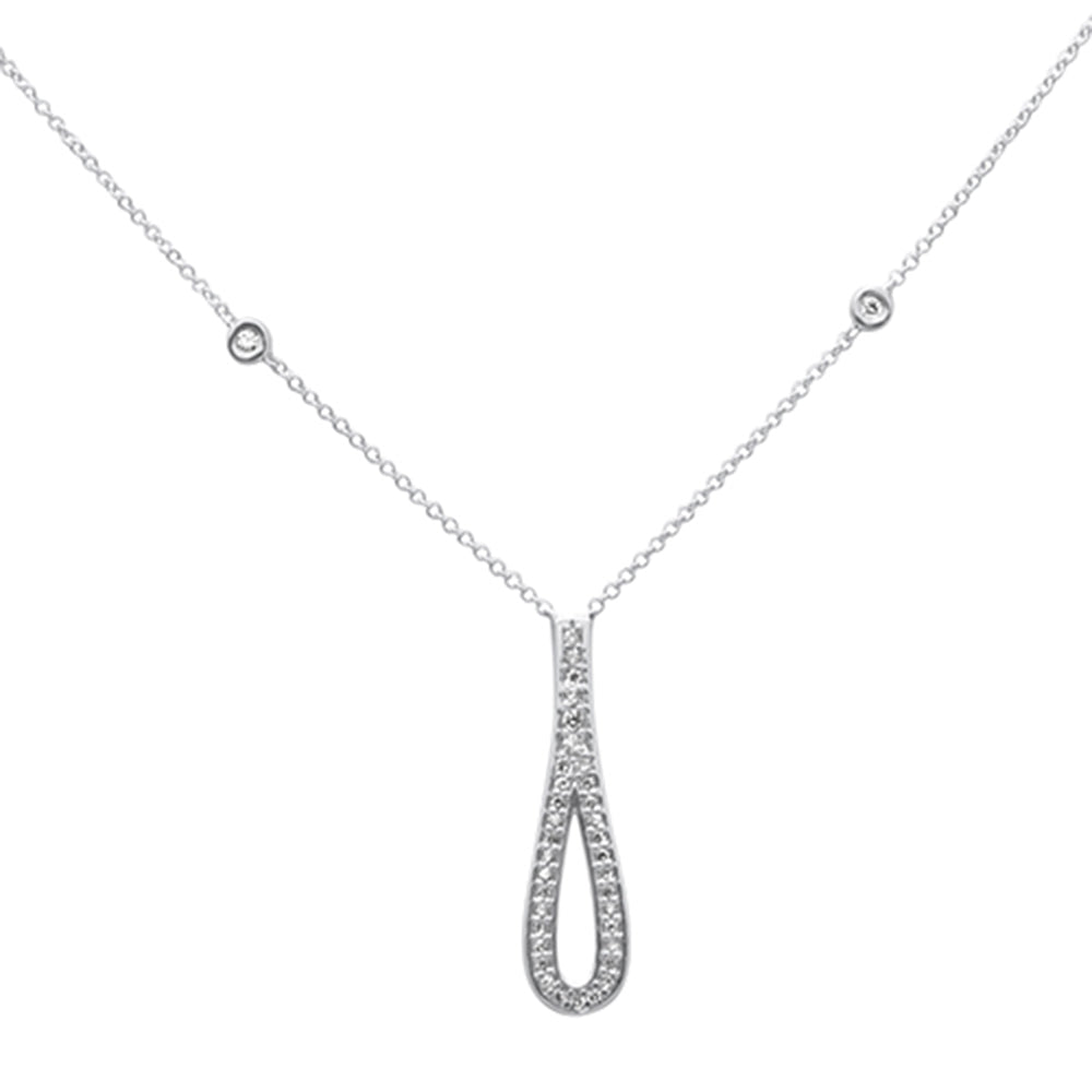 DIAMOND CLOSEOUT!  .24ct G SI 14K White Gold Diamond Pendant Necklace 16" + 2" Ext.