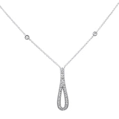 DIAMOND CLOSEOUT!  .24ct G SI 14K White Gold Diamond Pendant Necklace 16" + 2" Ext.