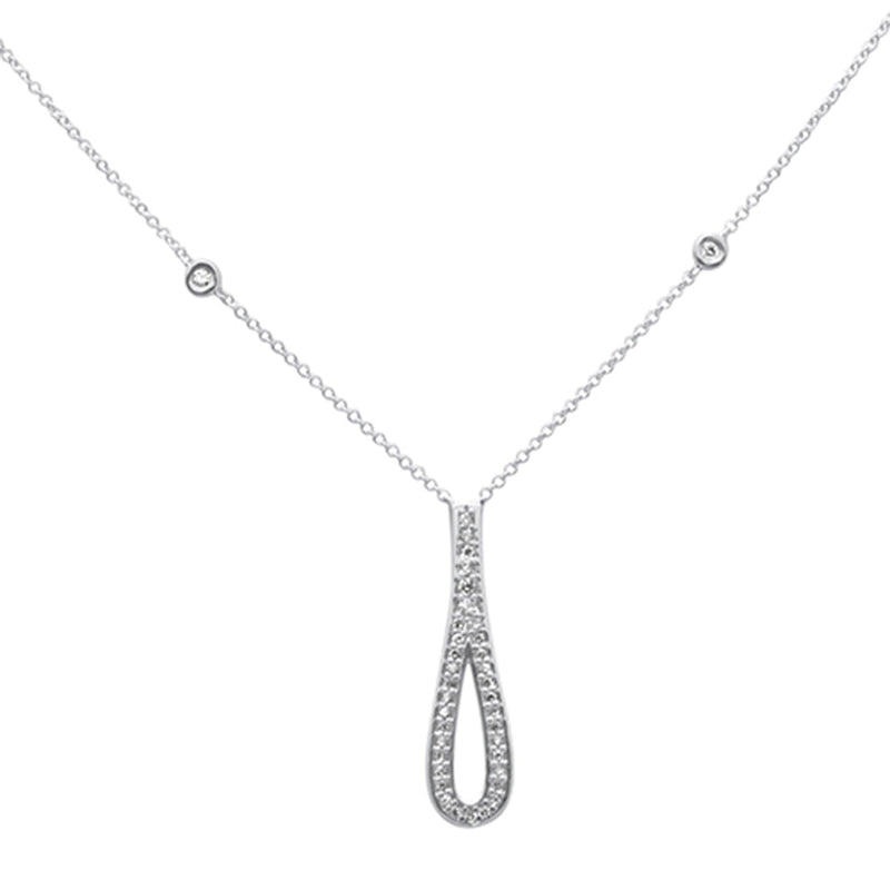 DIAMOND CLOSEOUT!  .24ct G SI 14K White Gold Diamond Pendant Necklace 16" + 2" Ext.