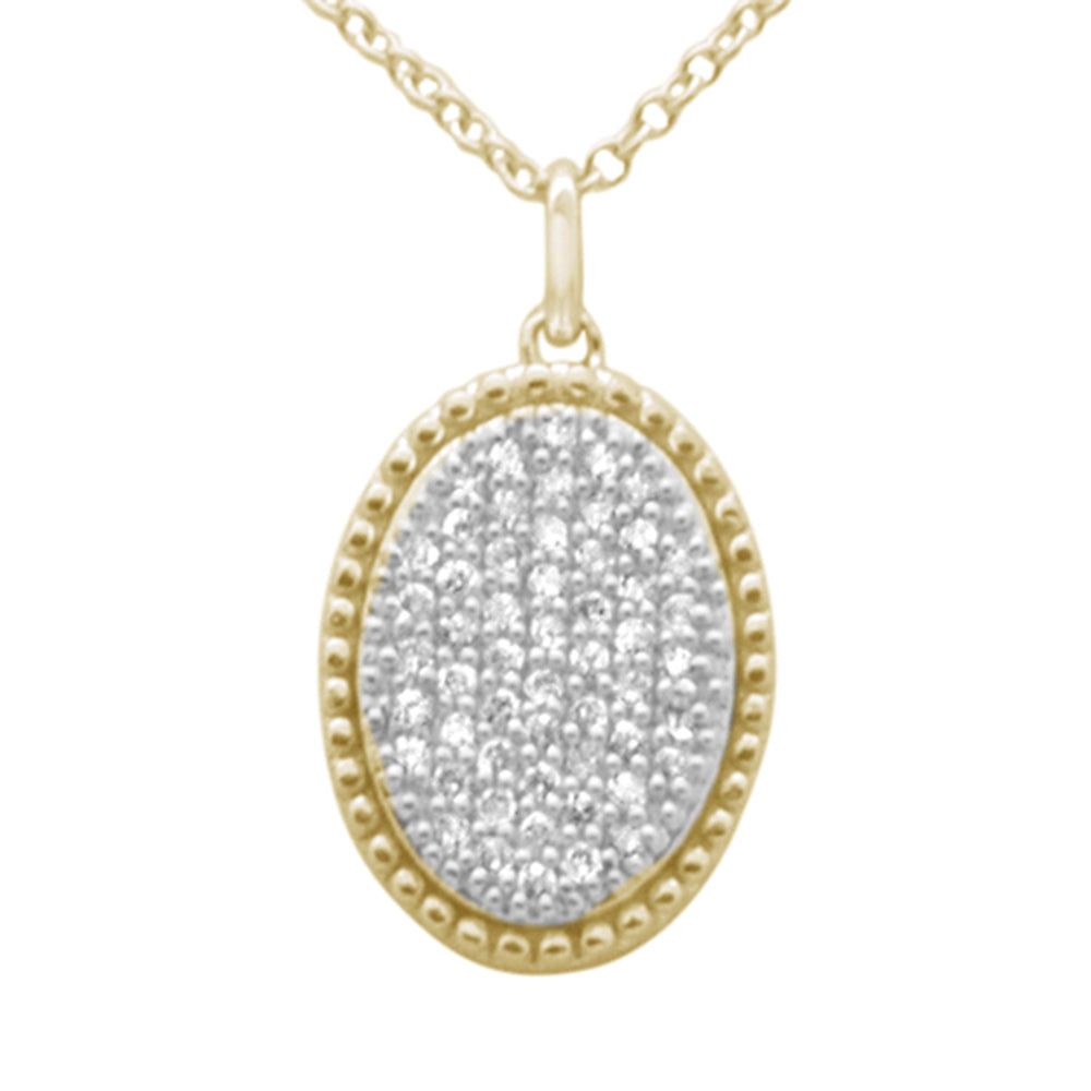 SPECIAL! .25ct G SI 14K Yellow Gold Diamond Oval Shape Pendant Necklace 16" + 2" Ext.