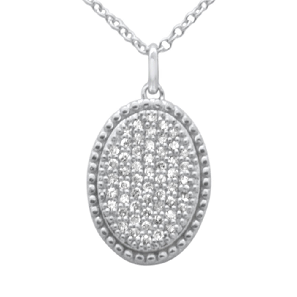 SPECIAL! .25ct G SI 14K White Gold Diamond Oval Shape Pendant Necklace 16" + 2" Ext.