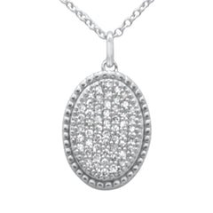 SPECIAL! .25ct G SI 14K White Gold Diamond Oval Shape Pendant Necklace 16" + 2" Ext.